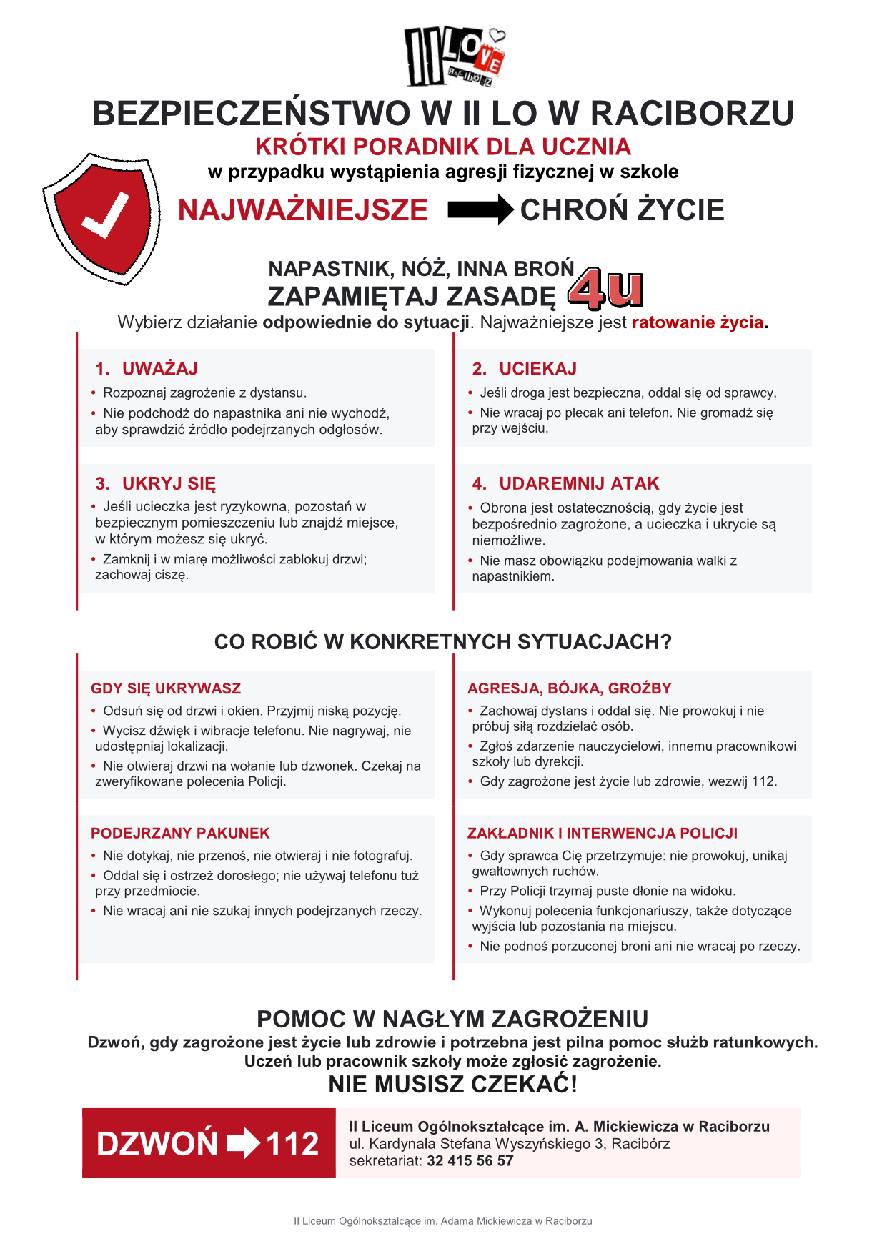 Poradnik bezpieczeństwa dla ucznia II LO w Raciborzu_page_1